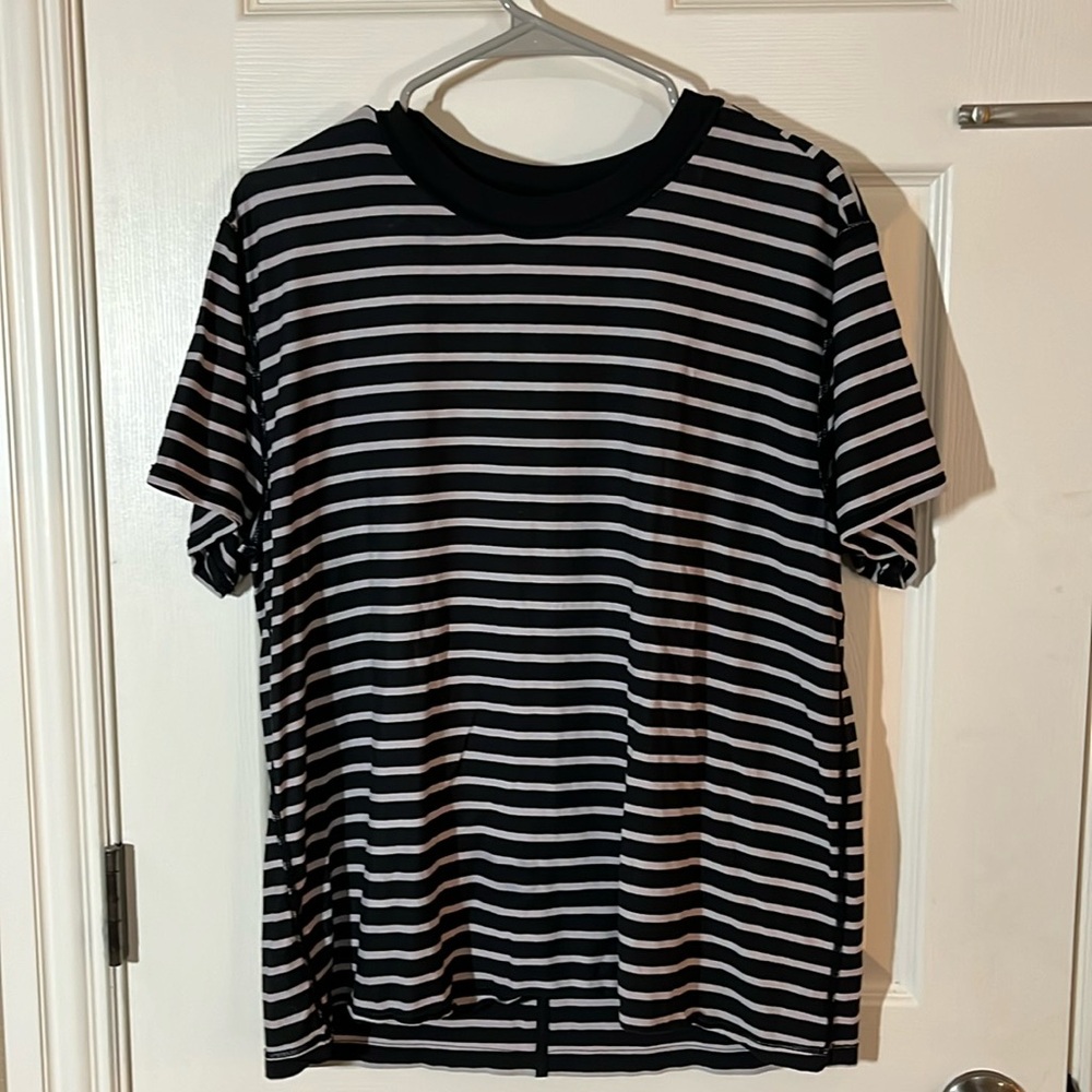 Lululemon all-yours black and white stripped top